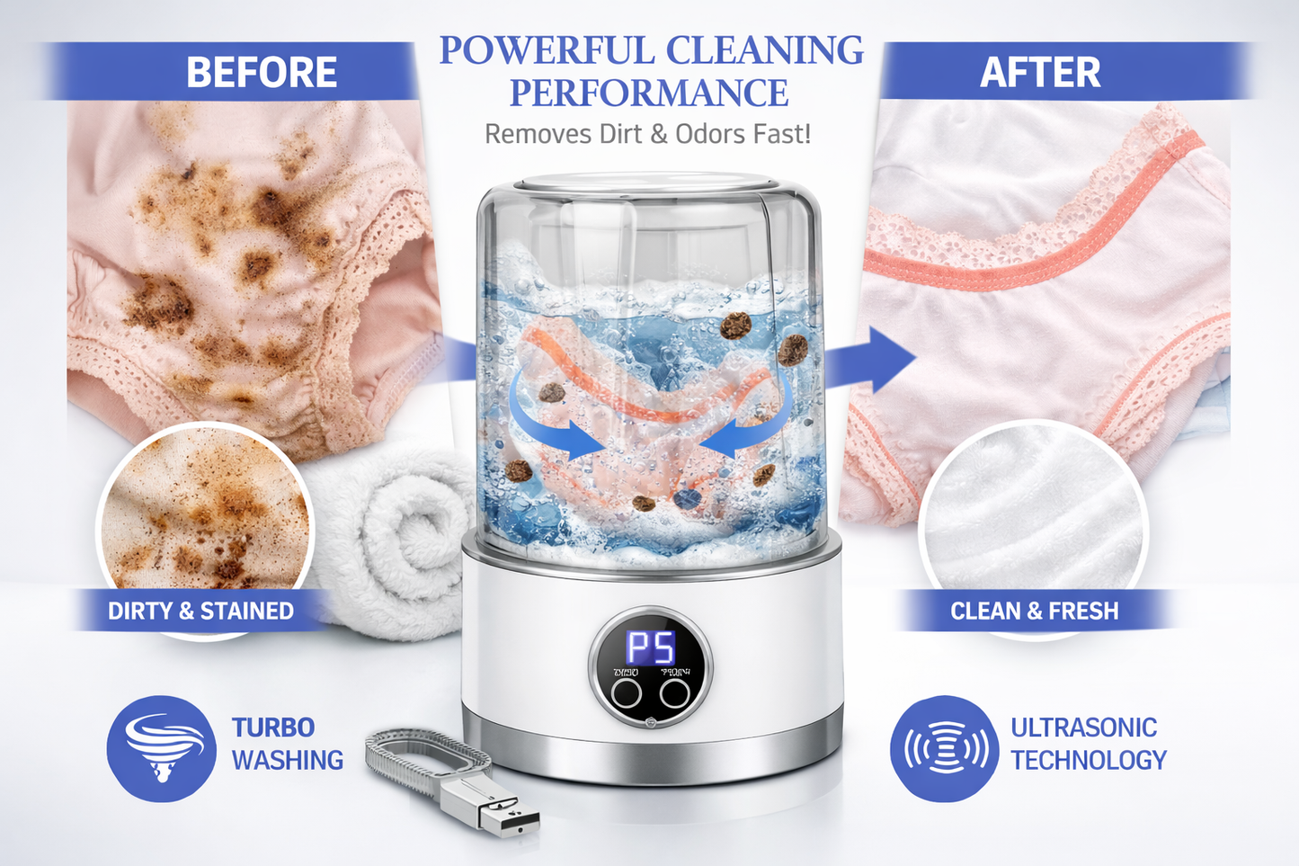 Mini Machine à Laver Portable sans Fil | 1L